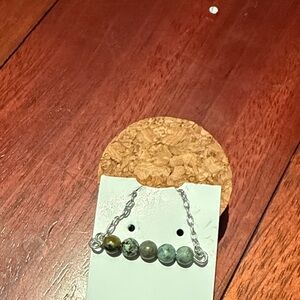 Sterling Silver and Green Beaded Necklace gift ready made in USA